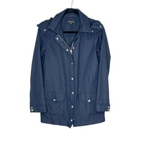 Brooks Brothers Classic Navy Blue Hooded Nylon Utility Jacket size 6